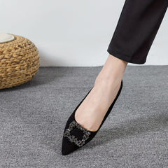 Women's Kitten Heels Rhinestone Court Pumps