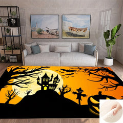 Halloween Bat Pattern Area Rug Anti Slip Washable Carpet