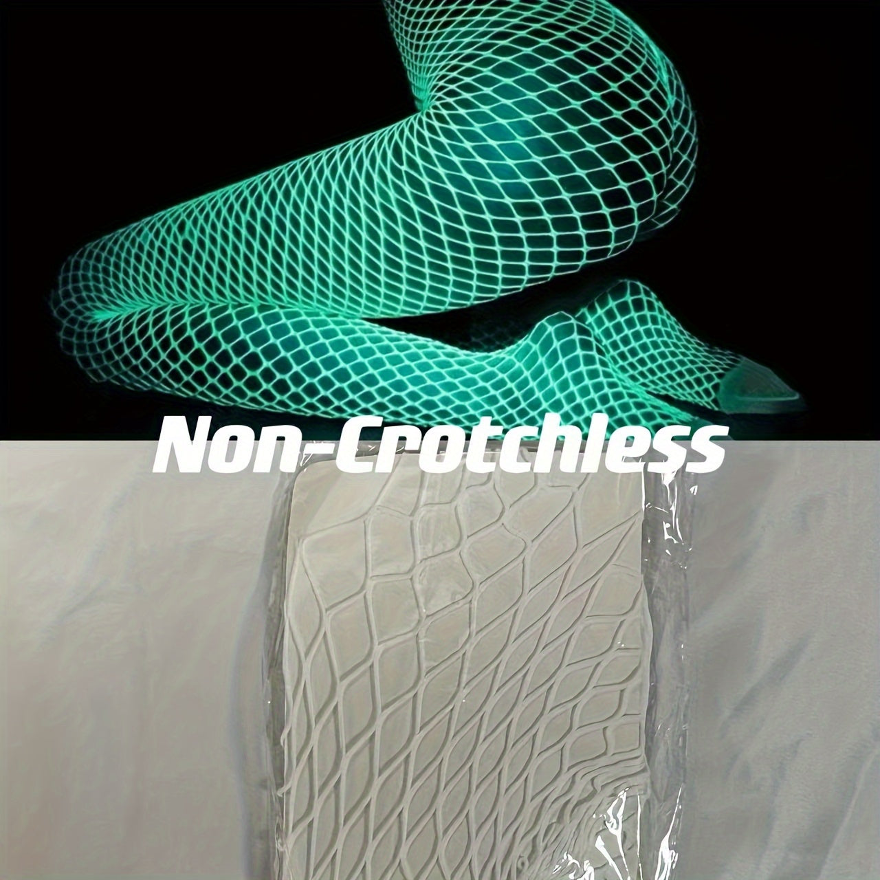  Glow In The Dark Fishnet Tights for Women 0XL-2XL