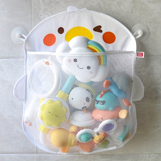Waterproof Cartoon Baby Bath Storage Net Bag with Suction Cup