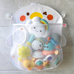 Waterproof Cartoon Baby Bath Storage Net Bag with Suction Cup