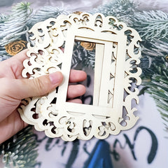 10pcs Unfinished Wooden Picture Frames DIY Ornaments + Jute Rope 11.94x16.0cm