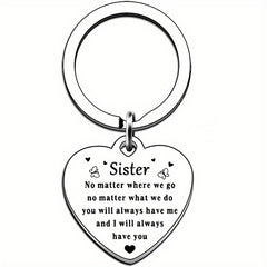 Sister From Brother Keychain, Soul Sister Gift, Birthday Christmas Keyring