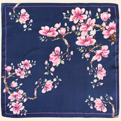 Flower Printed Square Scarf Silky Soft Headscarf Hair Wraps For Sleep