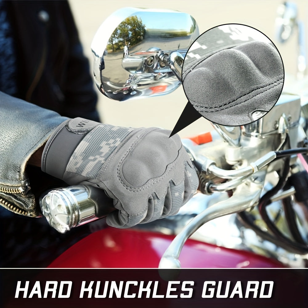 Hard Knuckles Motorcycle Gloves Full Finger Touch Screen Gloves For Men