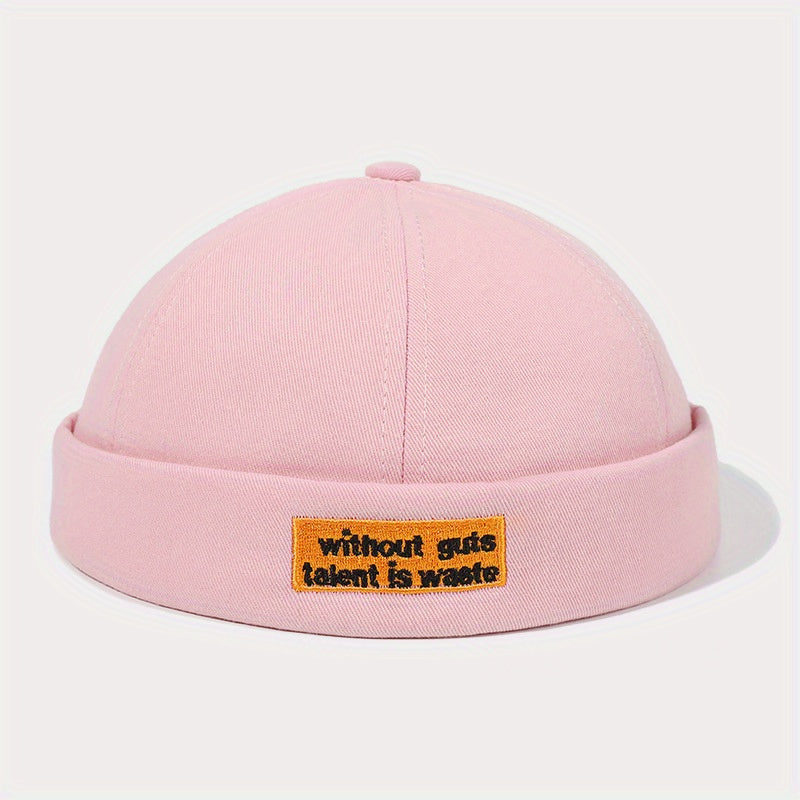Letter Embroidery Patch Beanie Sailor Cap Brimless Hat