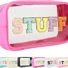 Chenille Letter Patched Makeup Bag Portable Cosmetic Bag