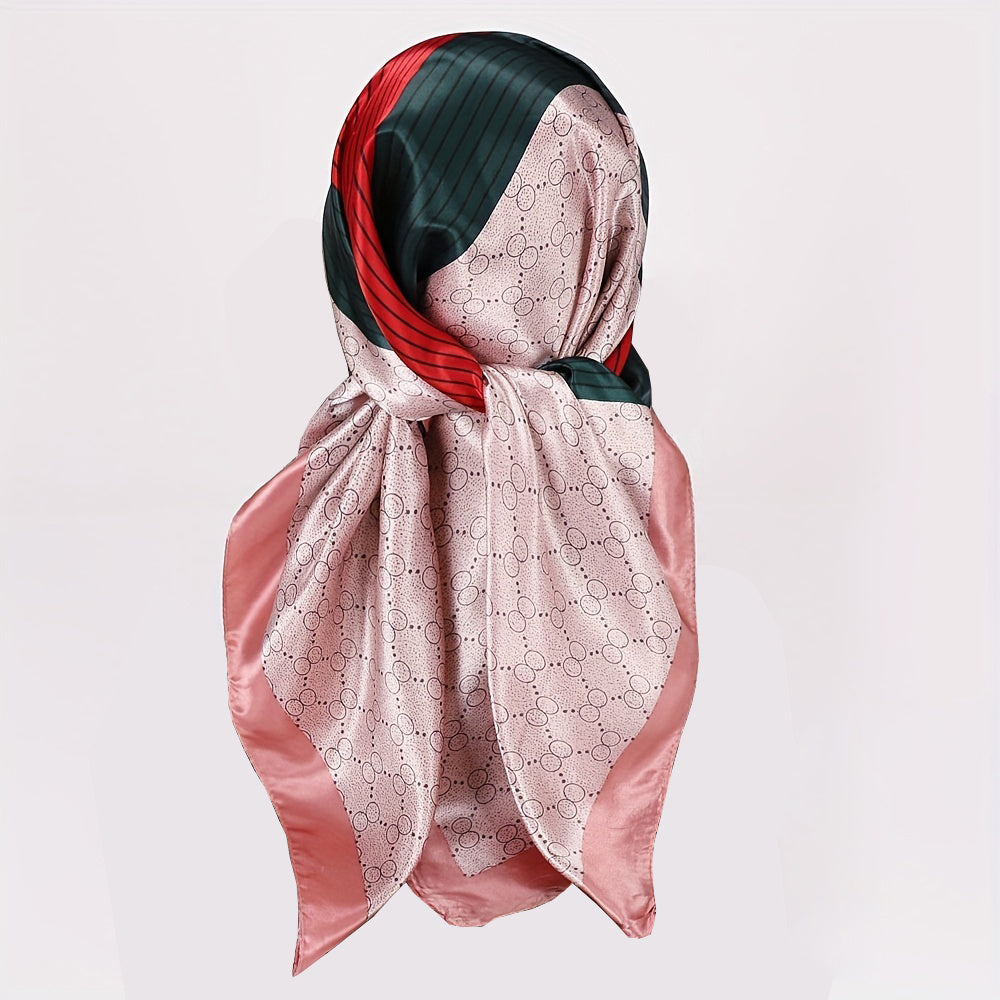 Unisex Motorcycle Striped Bandana Scarf with Flower Pattern
