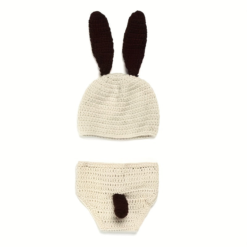 2pcs Baby Dog Hat & Shorts Set for Newborn Photography Props