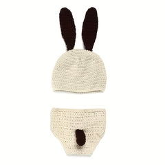 2pcs Baby Dog Hat & Shorts Set for Newborn Photography Props