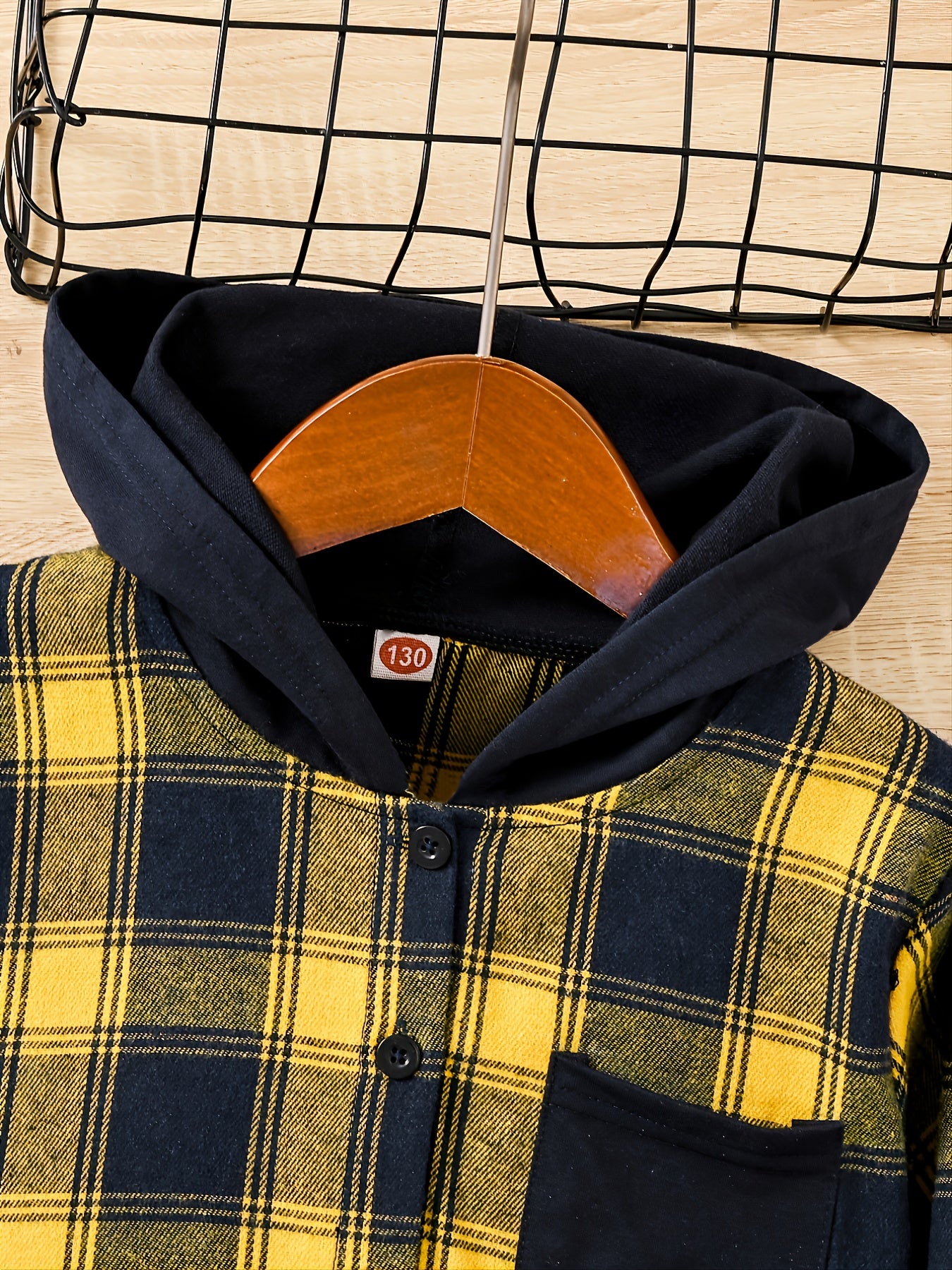 Boys Plaid Hooded Shirt Spring Autumn Kids Clothes