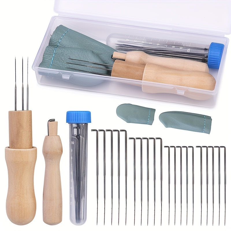 Needle Felting Kit with 3 Needle Holders 4 Sizes Metal Felting Needles