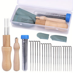 Needle Felting Kit with 3 Needle Holders 4 Sizes Metal Felting Needles