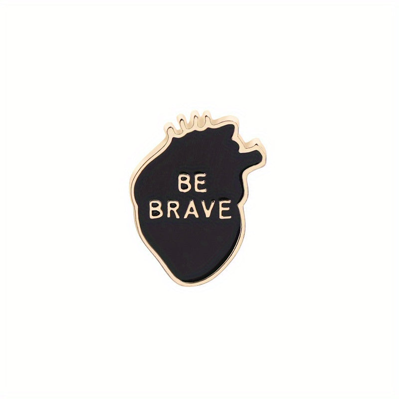 BE BRAVE Heart Brooch Accessories