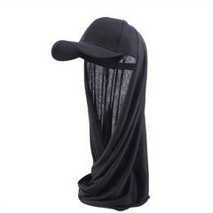Women Adjustable Baseball Cap With Long Bubble Chiffon Head Wrap Hat And Shawl