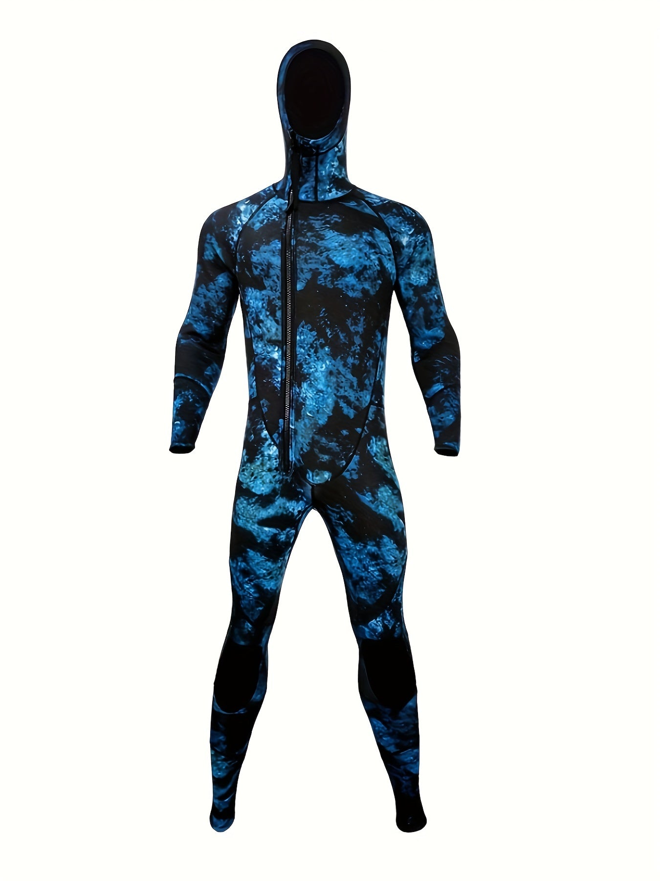Men's Neoprene 3mm Hoodie Wetsuit Front Zipper Full Suit