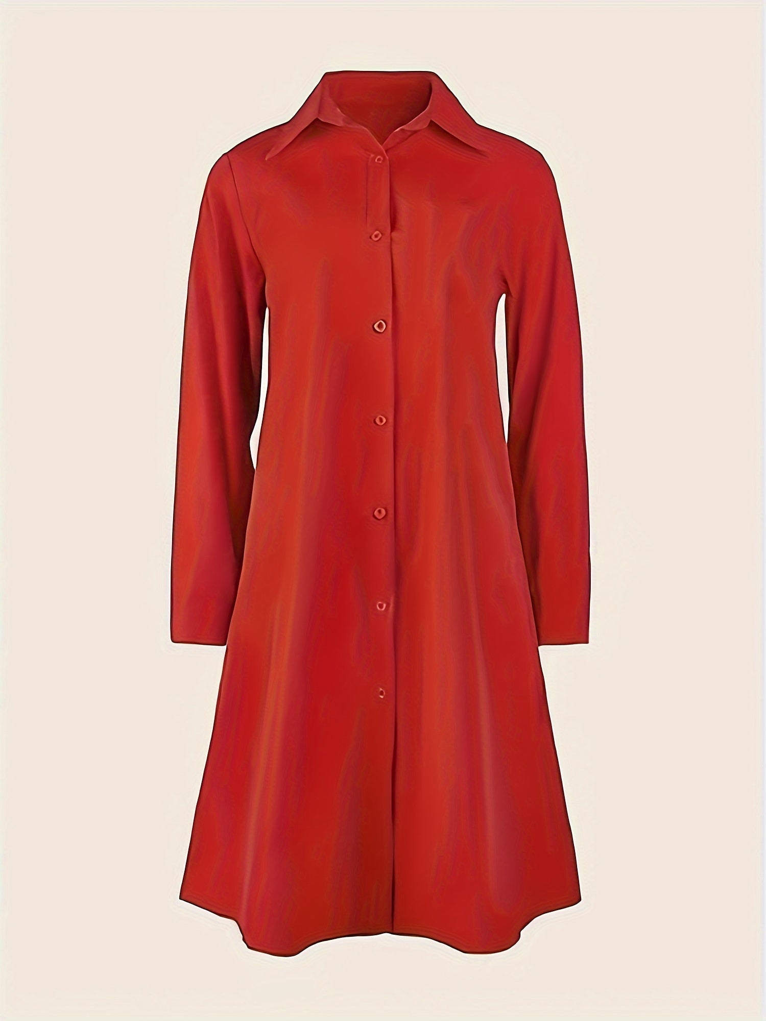  Button Up Long Sleeve Shirt Dress with Pockets