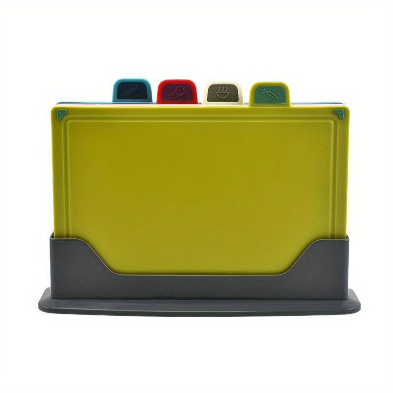Plastic Chopping Board Set With Storage Stand
