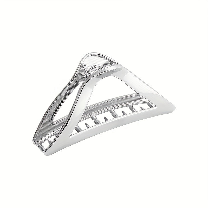Silvery Triangle Hair Claw Clip Alloy Nonslip Shark Claw