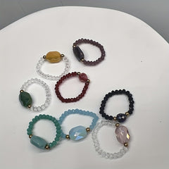 Colorful Crystal Glass Beads Ring for Women