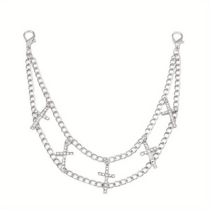 Butterfly Cross Charm Chain Layered Waist Tassel Chain Punk Accessories