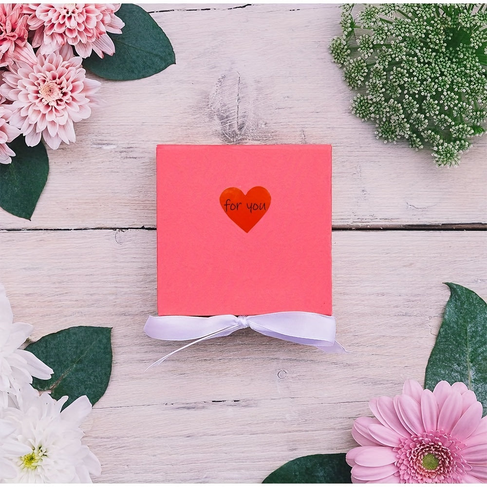 500pcs Copper Paper Thank You Stickers Colorful Heart-shaped Sealing Stickers