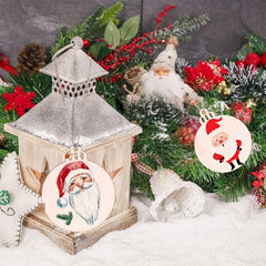 10pcs DIY Wooden Christmas Ornaments Wooden Slices Circles For Crafts