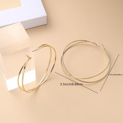 Extravagant 18K Plated Hoop Earrings Party Holiday Decor Gift 1Pair