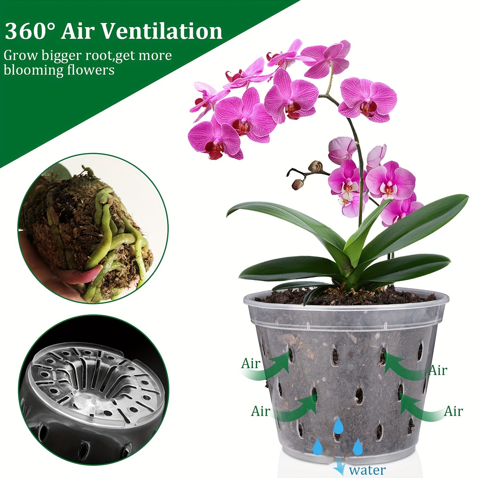5-Pack 16.51 cm Clear Plastic Orchid Pot with Saucers