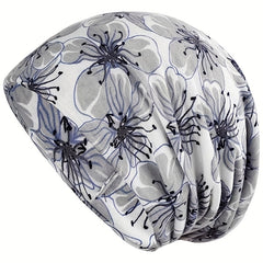 Flower Print Beanie Lightweight Skull Hat Chemo Cap Turban Hats