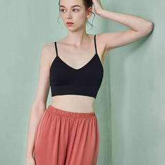 Triangle Cups Sports Bra Push Up Yoga Fitness Bra