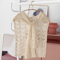 Geometric Hollow Out Shawl Knitted Warm Wrap Thin Breathable Cape Cardigan