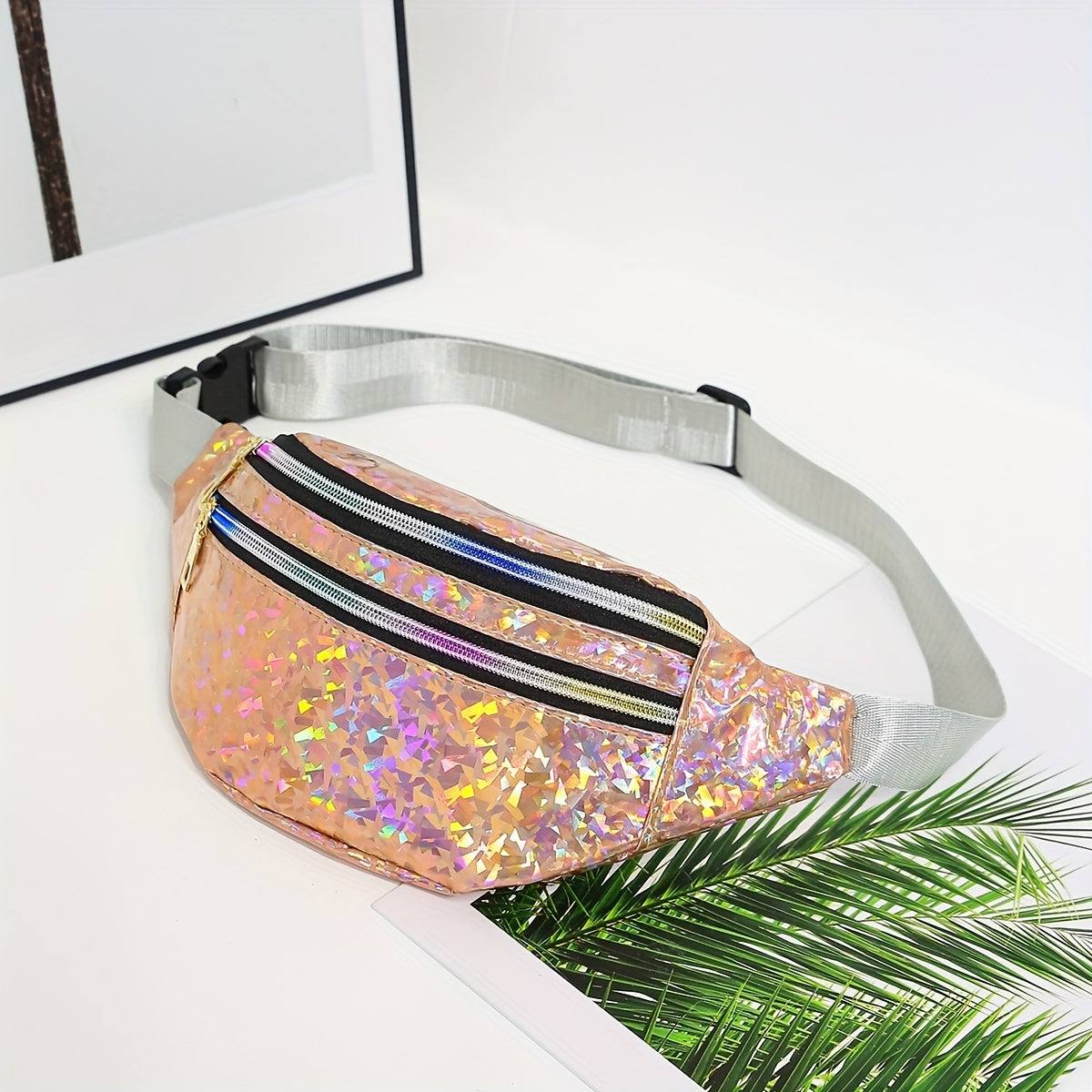 Holographic PVC Chest Bag Waterproof Crossbody Fanny Pack