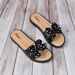 Toddler Girls Bow Strap Open Back Sandals Casual Slip On Mule Shoes