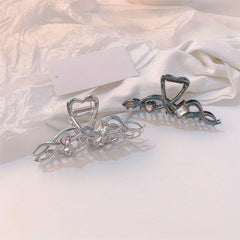Twisted Hair Claw Rhinestone Zircon Shark Claw Ponytail Holder Hair Accessory