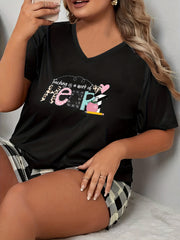  Casual Loungewear Top Short Sleeve V Neck Medium S