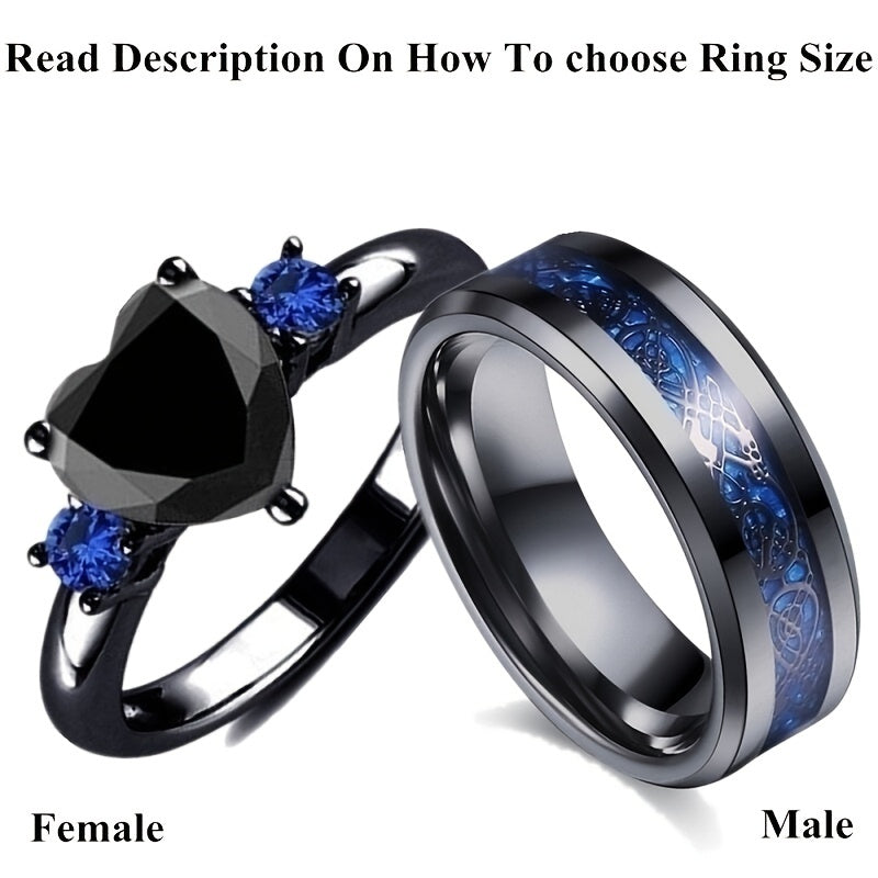 Heart shaped Zircon Couple Ring