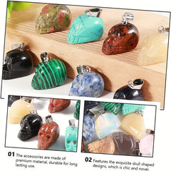 3 Pcs Skull Pendant Gems Crafts Hand Jewelry Pendants For Necklaces