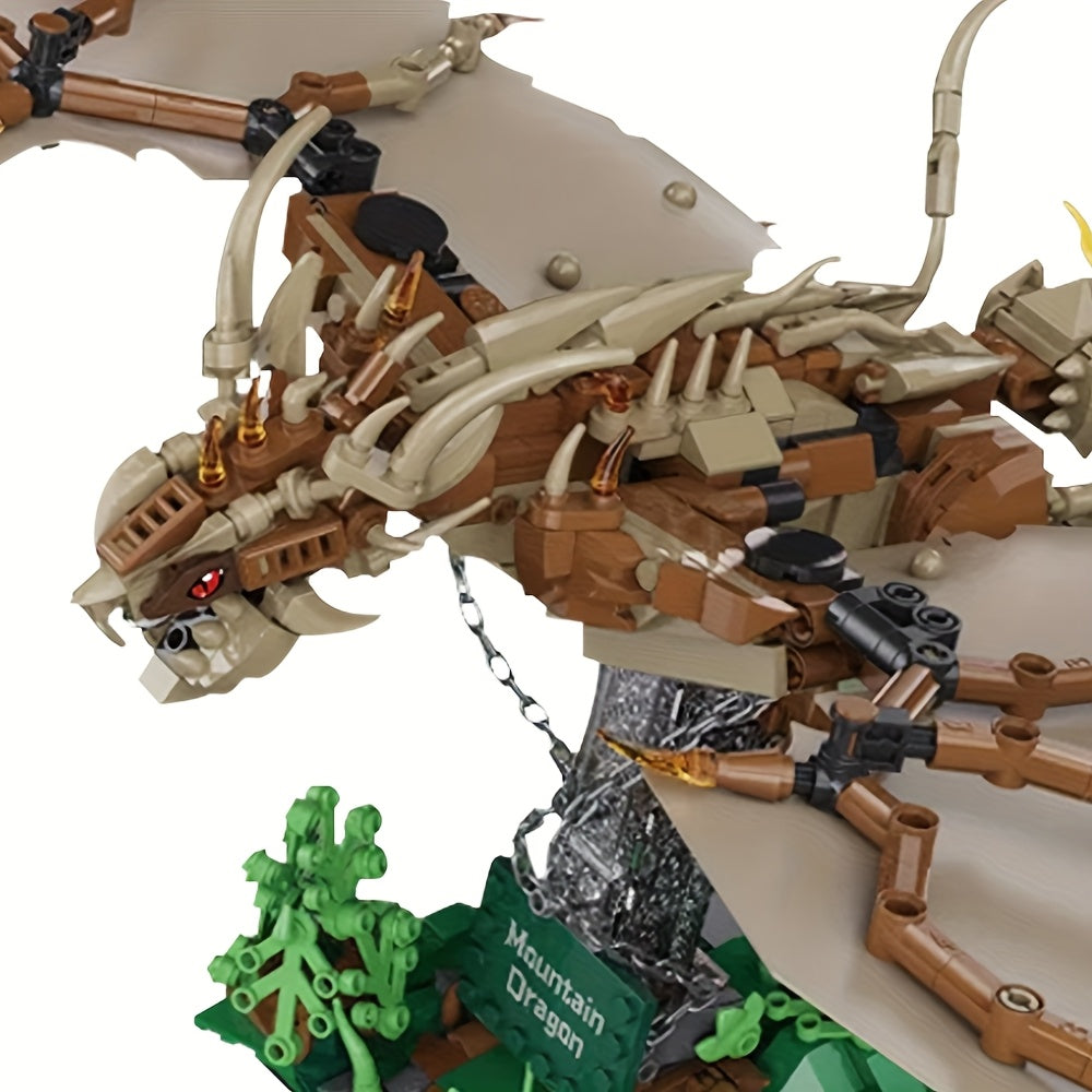 1002pcs Mountain Dragon Building Block Set DIY Assembly