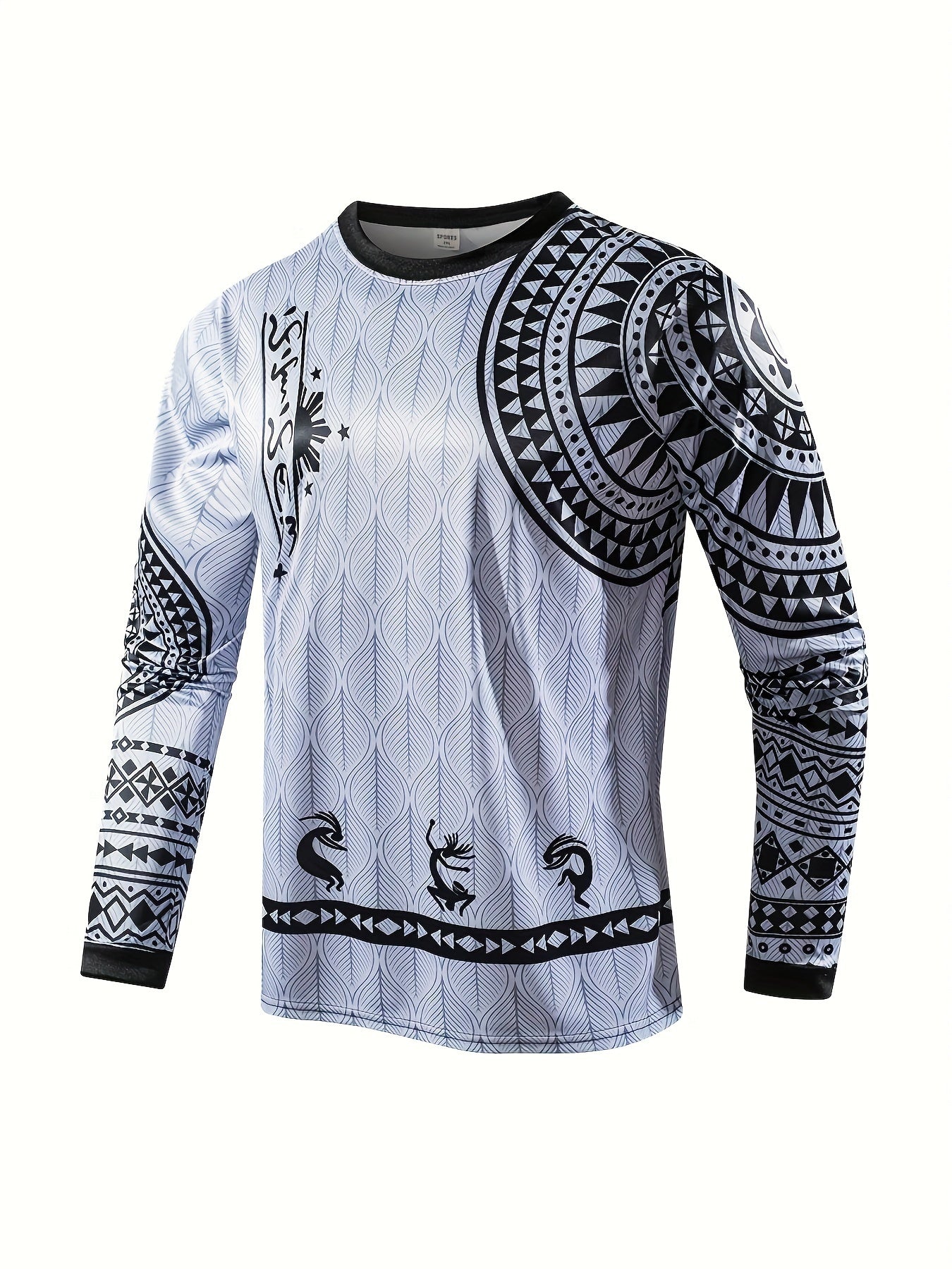 Men's Geometric Pattern Shirt Long Sleeve Top