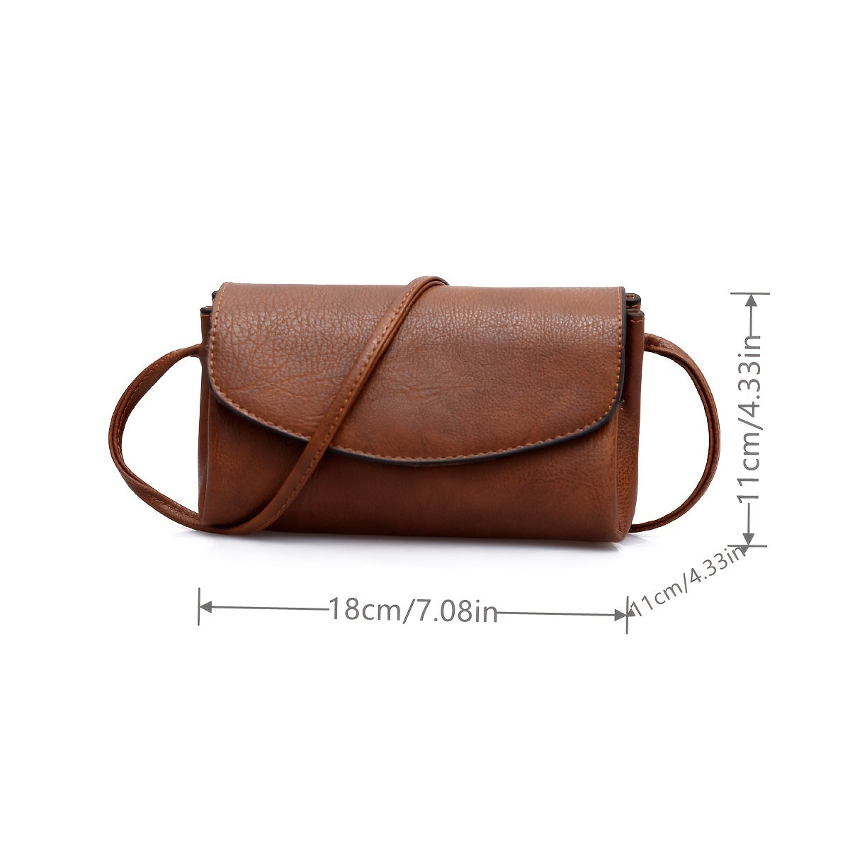Vintage Style Flap Crossbody Bag Faux Leather Shoulder Bag Phone Bag