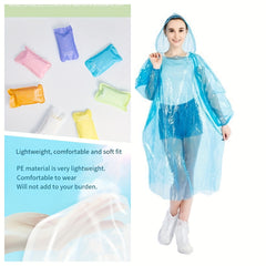 7pcs Portable Disposable Raincoats for Outdoor