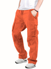 Men's Straight Leg Cargo Pants with Flap Pockets