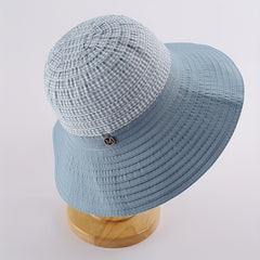 Plaid Striped Sun Hat UV Protection Bucket Hat Casual Sunscreen Beach Hat