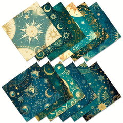 12pcs Tarot Starry Sky Series Brochure Paper for DIY Photo Album Scrapbook Art