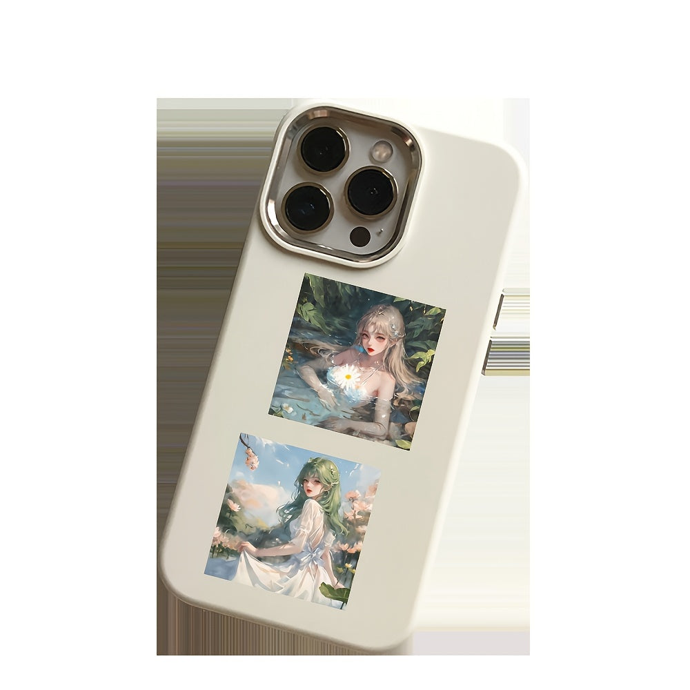 52pcs Watercolor Girl Series PVC Stickers for Crafting