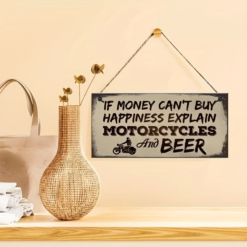 Beer Motorcycle Enthusiast Garage Sign Retro Dad Grandpa Gift For Him