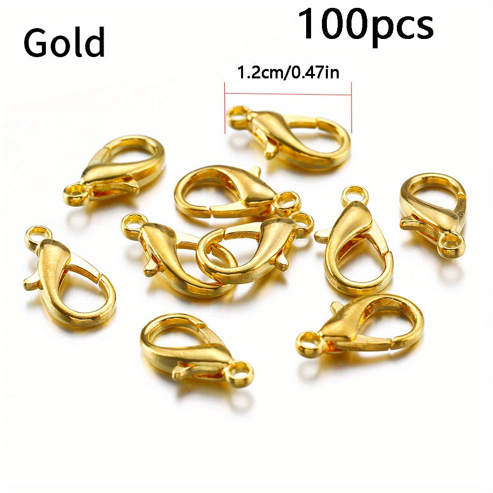100pcs Lobster Clasps Bracelet Necklace DIY Hooks Chain Closure Jewelry Making