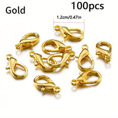 100pcs Lobster Clasps Bracelet Necklace DIY Hooks Chain Closure Jewelry Making