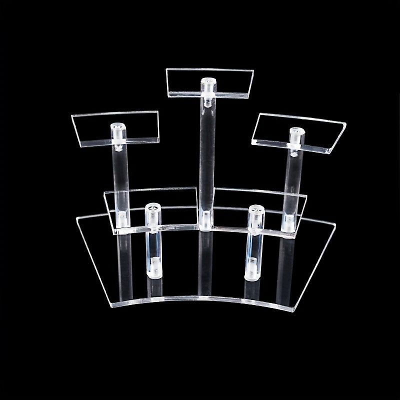 Acrylic Fan-shaped Display Stand for Dolls Mini Toys Jewelry Perfume